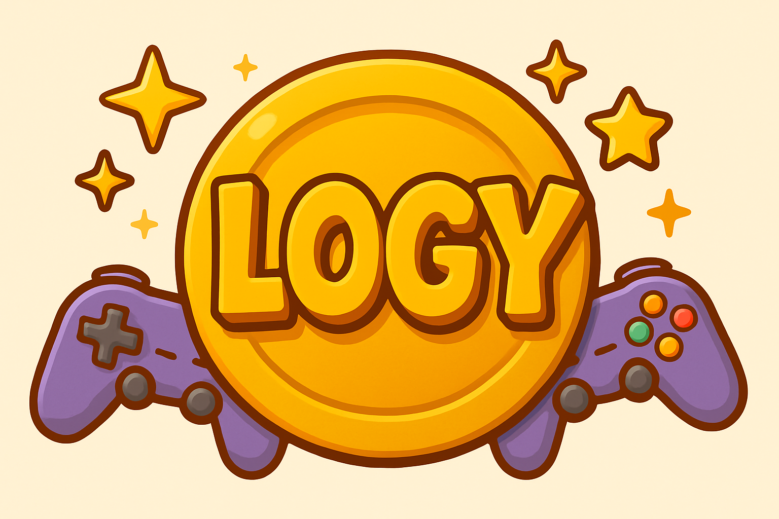 3D render of Logy coin symbol with colorful swirling vortex effect